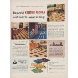 1949 Kentile Floors Ad "cost so little ... wear so long!"