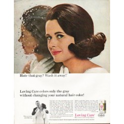 1965 Loving Care Hair Color Ad "Hate that gray"