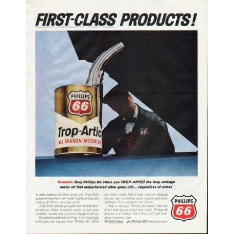 1965 Phillips 66 Ad "First-Class Products"