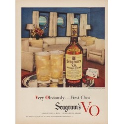 1949 Seagram's V.O. Canadian Whisky Ad "First Class"