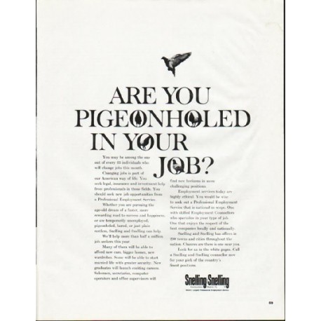 1965 Snelling and Snelling Ad "Pigeonholed"