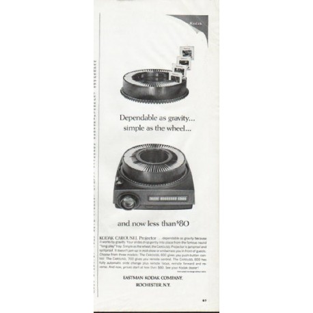 1965 Eastman Kodak Company Ad "Dependable as gravity"