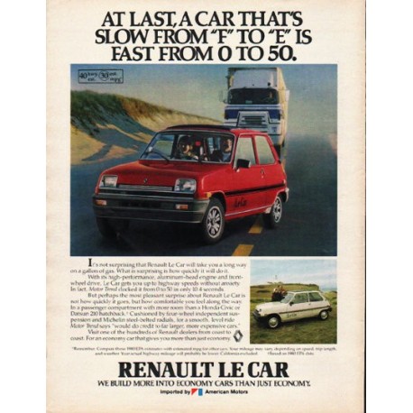 1980 Renault Le Car Ad "At last" ~ (model year 1980)