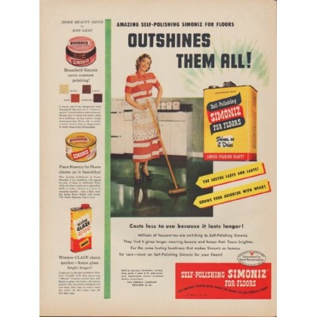 1949 Simoniz Ad "Outshines Them All!"