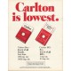 1980 Carlton Cigarettes Ad "lowest."