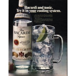 1980 Bacardi Rum Ad "cooling system"