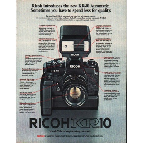1980 Ricoh Camera Ad "KR-10 Automatic"