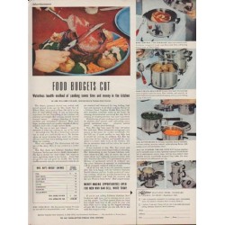 1949 Lifetime Stainless Steel Ad "Food Budgets Cut"