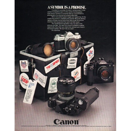 1980 Canon Camera Ad "A Symbol Is A Promise"