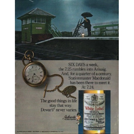 1980 Dewar's Blended Scotch Whisky Ad "Six Days"