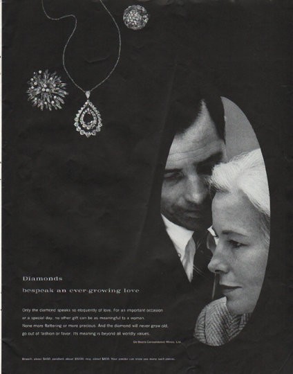 1959 Ad De Beers Diamond Forever Engagement Proposal Romantic Colleen –  Period Paper Historic Art LLC