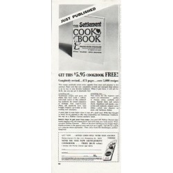 1965 The Settlement Cookbook Ad "Just Published"