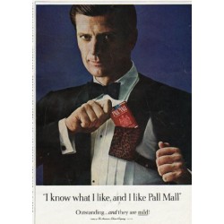 1965 Pall Mall Cigarettes Ad "I know what I like"