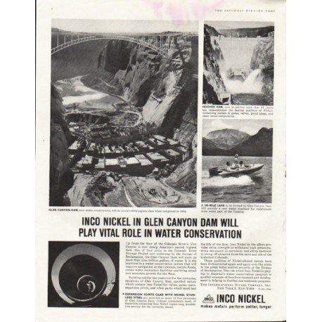 1961 Inco Nickel Ad "Glen Canyon Dam"