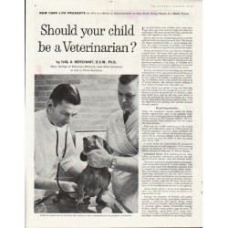 1961 New York Life Insurance Company Ad "Veterinarian"