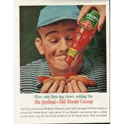 1961 Del Monte Catsup Ad "man bites dog"