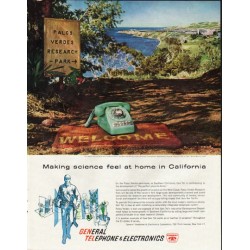 1961 General Telephone & Electronics Ad "Making science"