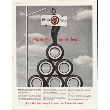 1961 Union Oil Ad "Sign of a good deal"