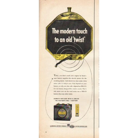 1953 Delco Battery Ad "old twist"