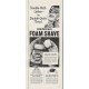 1953 Mennen Foam Shave Ad "Double-Rich Lather"