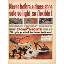 1953 Crown Neolite Shoes Ad "Never before"