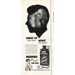 1942 Mennen Ad Save Tin - Help Win!