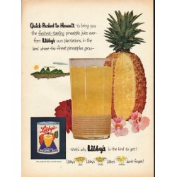 1953 Libby's Hawaiian Pineapple Juice Ad "Quick-Packed"