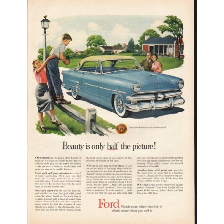 1953 Ford Crestline Ad "half the picture" ~ (model year 1953)