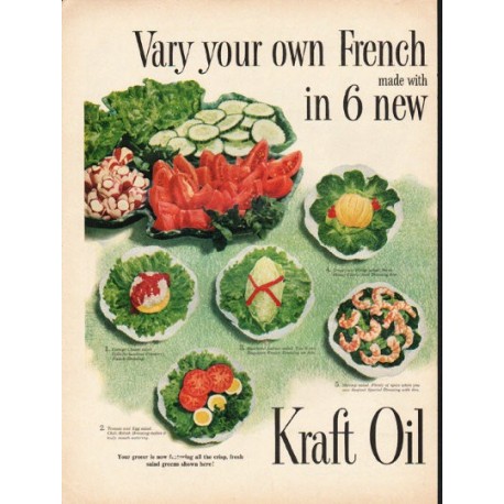 1953 Kraft Oil Ad "your own French Dressing"