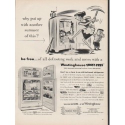 1953 Westinghouse Freezer-Refrigerator Ad "another summer"