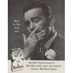 1958 Marlboro Cigarettes Ad "More to like than ever"