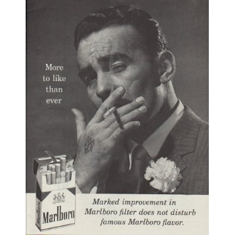 1958 Marlboro Cigarettes Ad "More to like than ever"