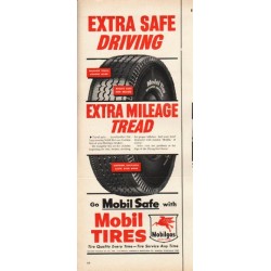 1953 Mobil Tires Ad "Extra Safe Driving"