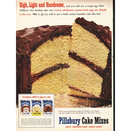 1953 Pillsbury Cake Mix Ad "Light and Handsome"