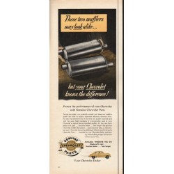 1953 Genuine Chevrolet Parts Ad "two mufflers"