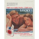 1958 Lucky Strike Ad "Light up a Lucky!"