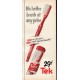 1953 Tek Toothbrush Ad "no-slip grip"