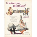 1953 Smirnoff Vodka Ad "leaves you Breathless"