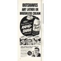 1953 Rapid Shave Ad "Outshaves"