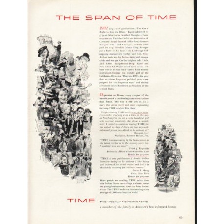 1953 TIME Magazine Ad "The Span of TIME"