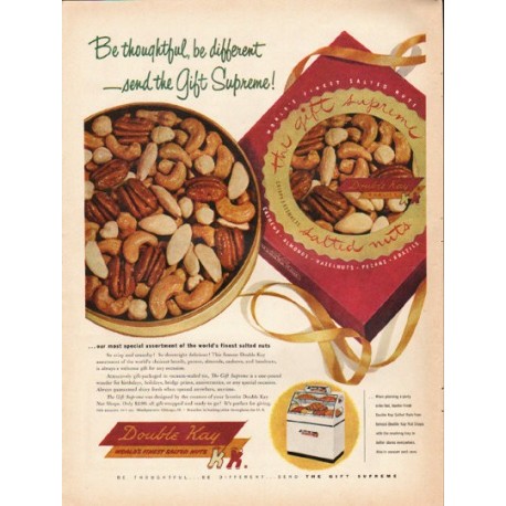 1953 Double Kay Salted Nuts Ad "Be thoughtful"