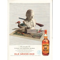 1953 Old Grand-Dad Whiskey Ad "Now you pay less"