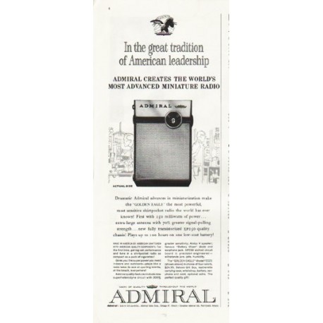 1961 Admiral Radio Ad "great tradition"