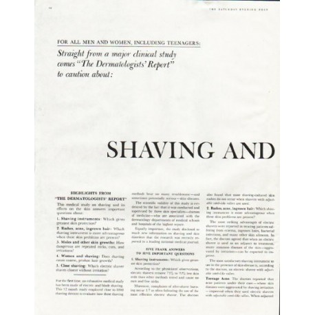 1961 Sperry Rand Corporation Ad "Shaving and Skin Protection"