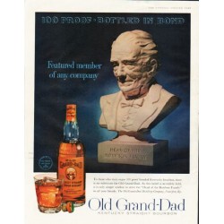 1961 Old Grand-Dad Kentucky Straight Bourbon Ad "Featured member"