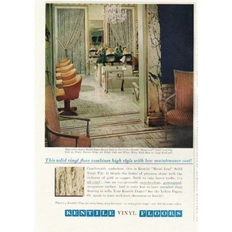 1961 Kentile Vinyl Floors Ad "high style"