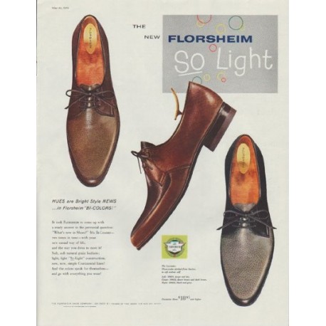 1958 Florsheim Shoes Ad "So Light"