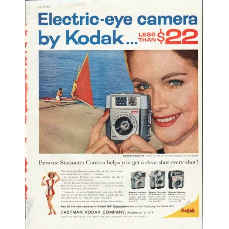 1961 Eastman Kodak Company Ad "Electric-eye camera"