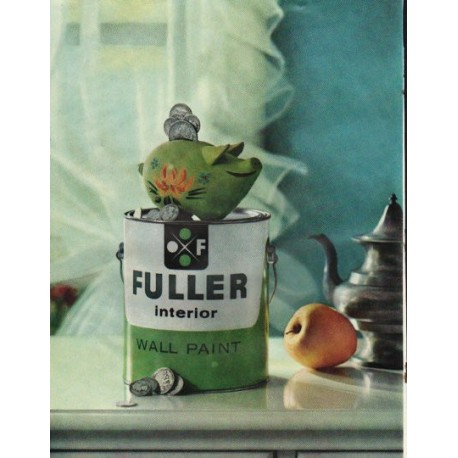 1961 Fuller Interior Wall Paint Ad "piggy bank fuller"