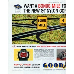 1958 Goodyear Ad "Bonus Mile"